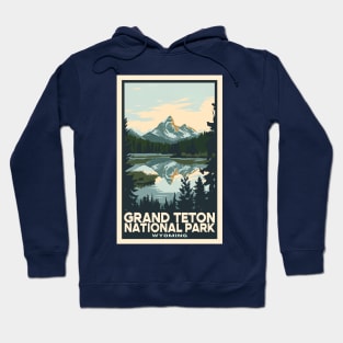 A Vintage Travel Art of the Grand Teton National Park - Wyoming - US Hoodie